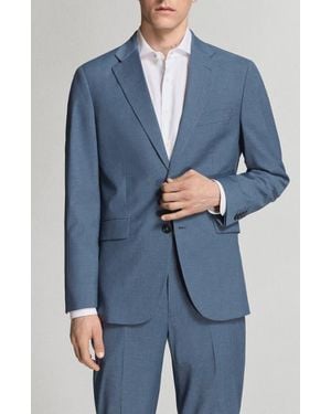 Mango Milan Slim Fit Suit Jacket - Blue