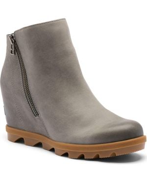 Sorel Joan Rhapsody Zip Wedge Bootie - Gray