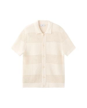 Mango Open Stitch Shirt - White