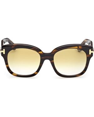 Tom Ford 55Mm Icon Square Gradient Sunglasses - Brown