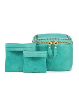 Old Trend Celosia Genuine Leather Cube Jewelry Case - Green