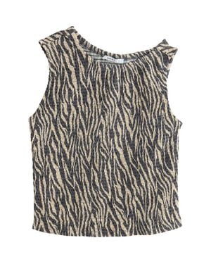 Next Asymmetric Sleeveless Shirred Top - Gray