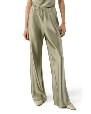 LILYSILK Straight-Leg Silk Satin Pants - Green