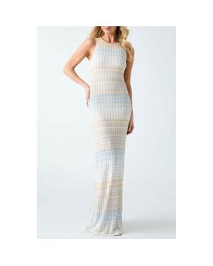 Guess Rosalyn Metallic Sleeveless Knit Maxi Dress - White