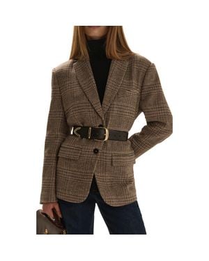 FAVORITE DAUGHTER The Dean Glen Plaid Blazer - Brown