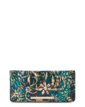 Brahmin Ady Croc Embossed Leather Wallet - Green