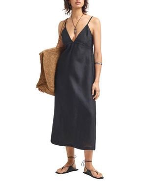 Vitamin A Zella Linen Cover-Up Maxi Dress - Black