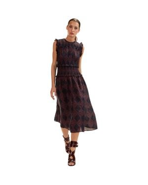 Cynthia Rowley Ramie Smocked Dress - Black
