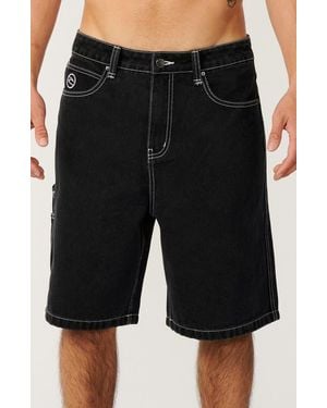 Rip Curl Nu Dose Denim Baggy Fit Carpenter Shorts - Black