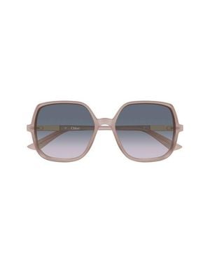 Chloé 55Mm Gradient Geometric Sunglasses - Blue