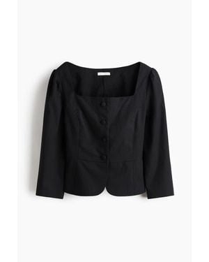 H&M Square-Neck Blazer - Black