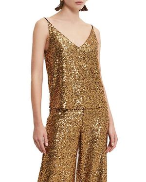 Ottod'Ame Top With Sequins - Brown