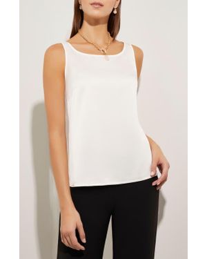 Misook Scoop Neck Tank - White