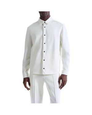 Bugatchi Soft Touch Snap-Up Shirt - White