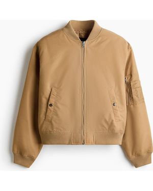 H&M Padded Nylon Bomber Jacket - Brown