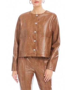 Fifteen Twenty Kaylyn Faux Leather Jacket - Brown