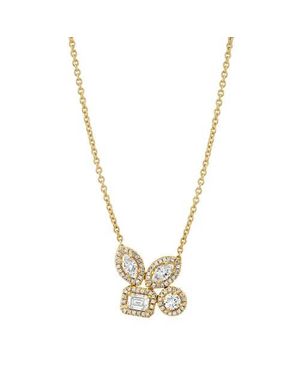 Michael M Montage Halo Cluster Necklace - Metallic