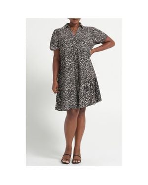 Estelle Abstract Print Jersey Dress - Gray