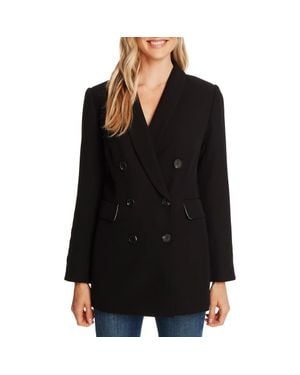 Cece Double Breasted Twill Blazer - Black
