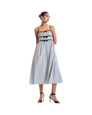 Cynthia Rowley Seersucker Midi Dress - Blue