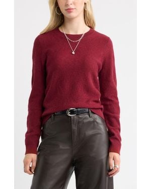 Treasure & Bond Jacquard Cashmere Blend Crewneck Sweater - Red
