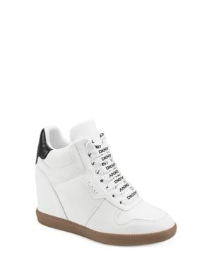 DKNY Sereina Hidden Wedge Sneaker - White