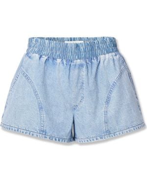Rag & Bone Rb Miramar Flyweight Trompe L'Oeil Faux Denim Shorts - Blue