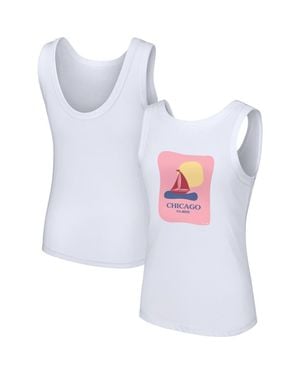 Lusso Style Chicago Cubs Lindy Tank Top - White