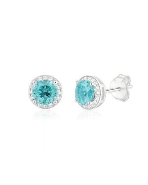 Donatello Gian Sterling Halo Stud Earrings - Blue