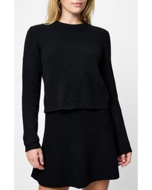 French Connection Vhari Rib Knit Top - Black