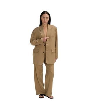 ALMINA CONCEPT Oversized Double Button Blazer - Brown