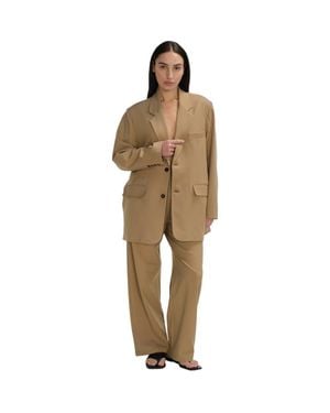 ALMINA CONCEPT Oversized Double Button Blazer - Brown