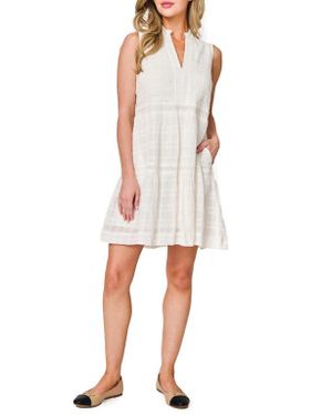 Gibsonlook Decked Out Sleeveless Cotton Dress - White