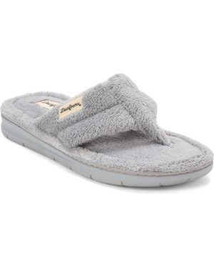 Dearfoams Wrenley Terry Thong Flip Flop Slipper - Gray