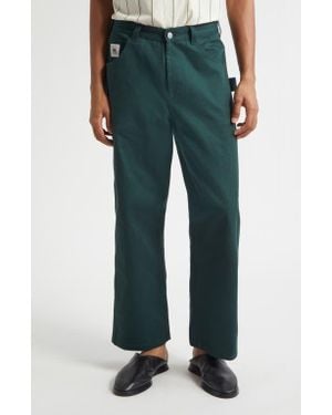 Bode Knolly Brook Cotton Twill Pants - Green