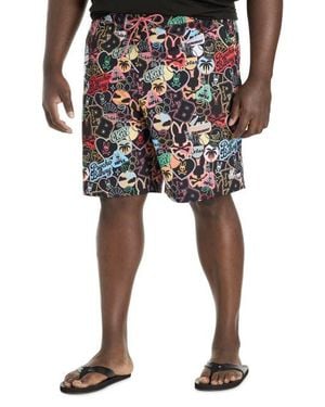 Psycho Bunny Big & Tall Marco Swim Trunks - Black