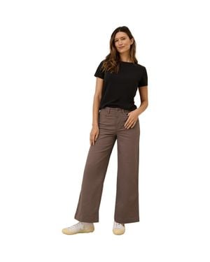 Pact Organic Stretch Twill Wide Leg Pant - Brown