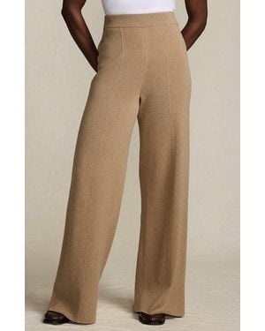 Lands' End Fine Gauge Cotton Sweater Pants - Natural