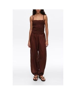 Bimba Y Lola Cotton Gathered Balloon Jumpsuit