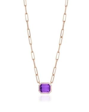 Goshwara Melange Emerald Cut Pendant Necklace - White