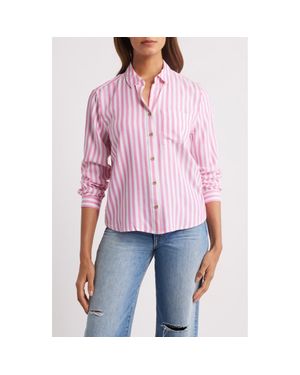 Beach Lunch Lounge Candace Stripe Button-Up Shirt - Red