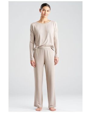 NATORI EDIT Kaia Terry Everywhere Straight Leg Pant - Natural