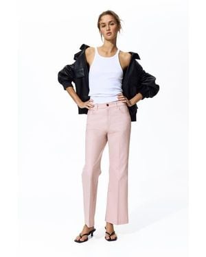 H&M Bootcut Cotton Canvas Pants - Pink