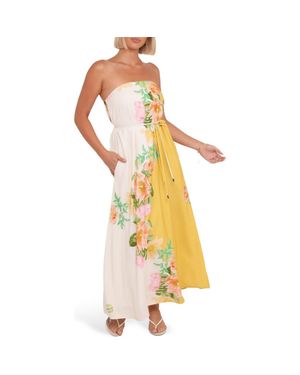 Petal & Pup Marlia Strapless Maxi Sundress - Metallic