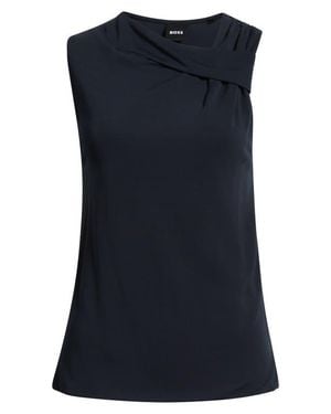 BOSS Epuete Drape Neck Jersey Top - Blue