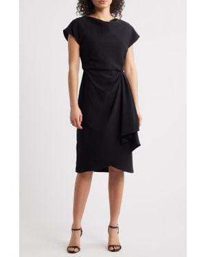 Amsale Cowl Neck Tulip Cocktail Dress - Black