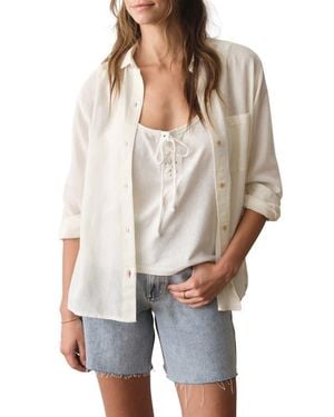 Marine Layer Jane Relaxed Fit Button-Up Shirt - White