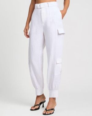 Onia Linen Utility Pant - White