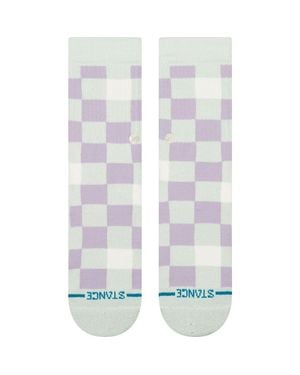 Stance Kids' Chef Check Stretch Cotton Blend Crew Socks - White