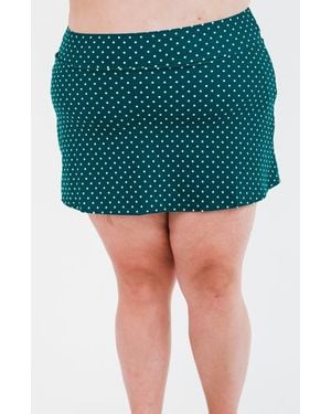 Calypsa Short Swim Skort With Shorts - Green